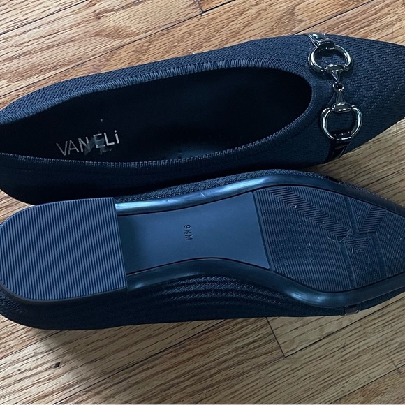 Vaneli Black Flats with Silver Hardware - Picture 2 of 6